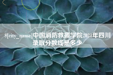 枝江中国消防救援学院2021年四川录取分数线是多少