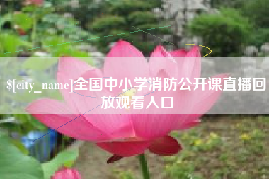 枝江全国中小学消防公开课直播回放观看入口