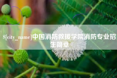 枝江中国消防救援学院消防专业招生简章