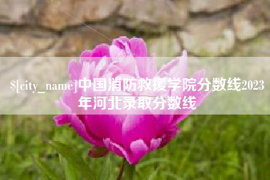 枝江中国消防救援学院分数线2023年河北录取分数线