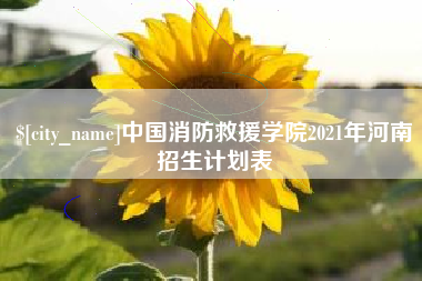 枝江中国消防救援学院2021年河南招生计划表