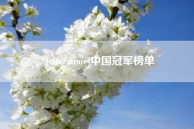 枝江中国冠军榜单