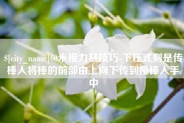 枝江60米接力赛技巧-下压式则是传棒人将棒的前部由上向下传到接棒人手中