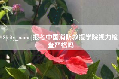 枝江报考中国消防救援学院视力检查严格吗
