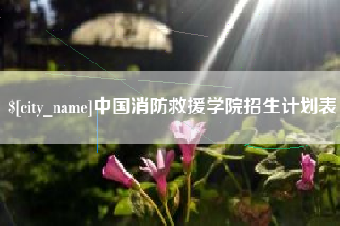 枝江中国消防救援学院招生计划表