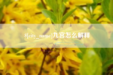 枝江九宫怎么解释